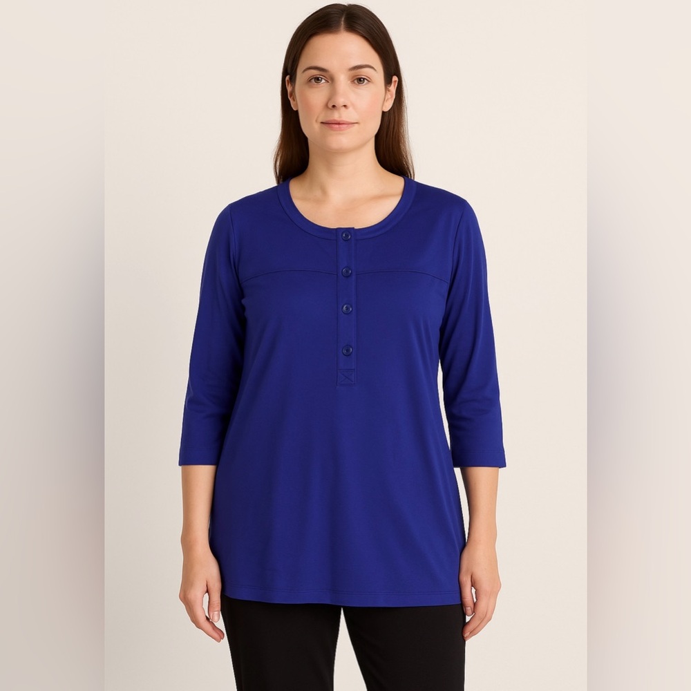 St. John‎ Yellow Label Royal Navy Blue Blouse – Women's Size Medium